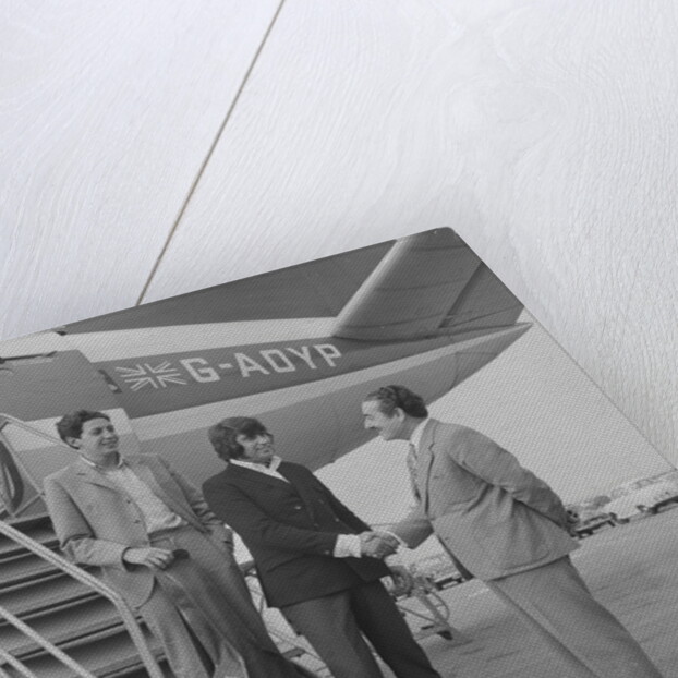 Englebert Humperdinck with his brother landing at Ronaldsway Airport by Manx Press Pictures