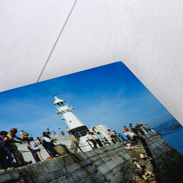 Fishing on the breakwater, Peel by Manx Press Pictures