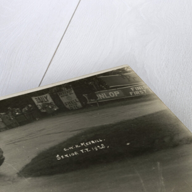 G.W.H. Merrill aboard machine number 20, 1928 Senior TT (Tourist Trophy) by Thomas Horsfell Midwood