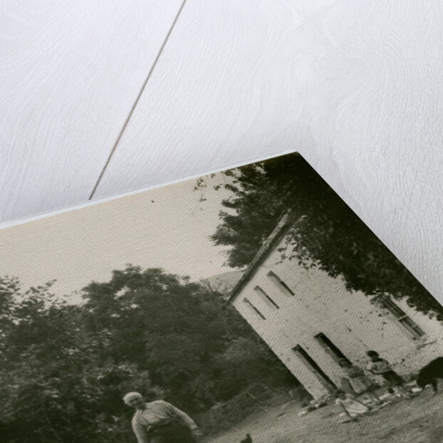 John Christian in his farmyard, behind Sulby woollen mill by Anonymous