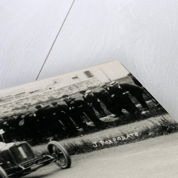 Motorcar no.1 Jean Porporato in a Minerva, 1914 Tourist Trophy motorcar race by Anonymous