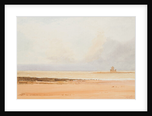 Brown rocks and grey sea, Douglas by John Miller Nicholson