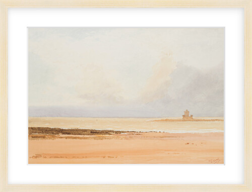 Brown rocks and grey sea, Douglas by John Miller Nicholson