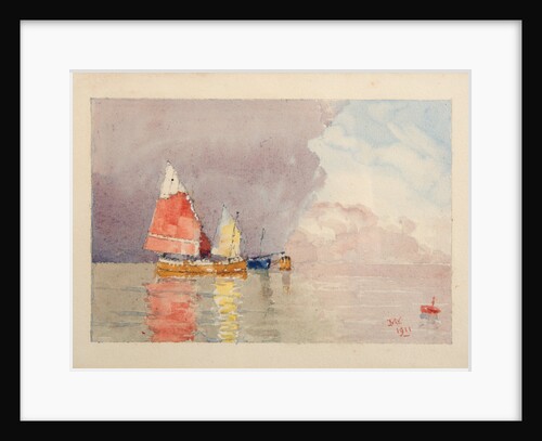 Fishing boats (Bragazzi) at moorings by John Miller Nicholson