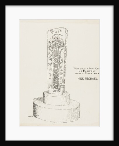 West Side of a Runic Cross or Monument before the Church Gate at Kirk Michael by J. W.