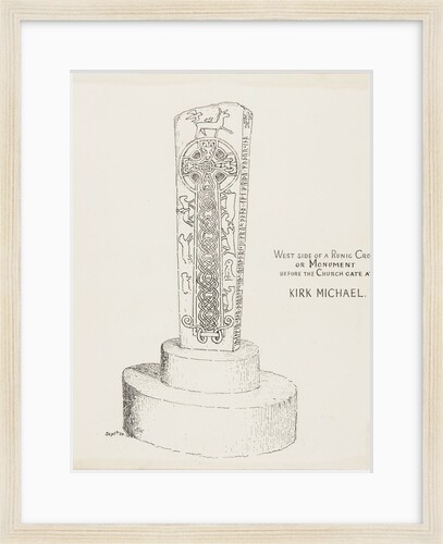 West Side of a Runic Cross or Monument before the Church Gate at Kirk Michael by J. W.