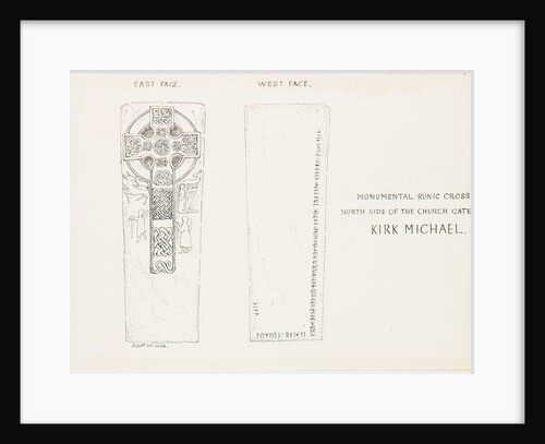 Monumental Runic Cross North side of the Church Gate, Kirk Michael by J. W.