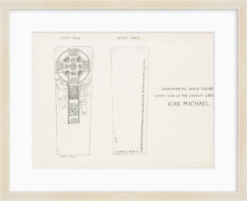 Monumental Runic Cross North side of the Church Gate, Kirk Michael by J. W.