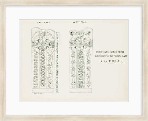 Monumental Runic Cross South side of the Church Gate, Kirk Michael by J. W.