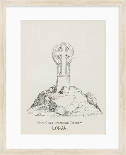 Runic Cross near the Old Church at Lonan by J. W.