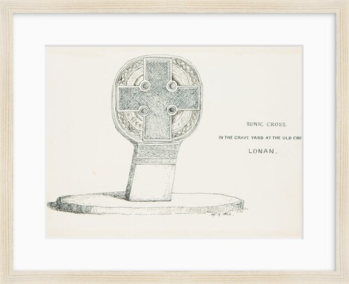 Runic Cross in the Grave Yard at the Old Church, Lonan by J. W.