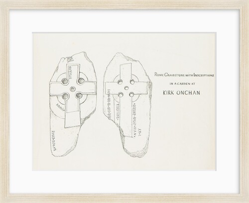 Runic Gravestones with Inscriptions in a Garden at Kirk Onchan by J. W.