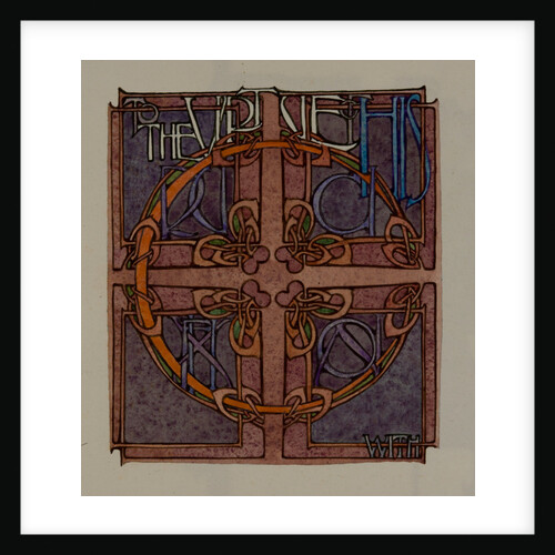 To the virtue of his Crucifixion with, The Deer's Cry (St Patrick's Hymn) by Archibald Knox