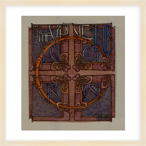 To the virtue of his Crucifixion with, The Deer's Cry (St Patrick's Hymn) by Archibald Knox