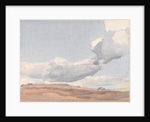White clouds in a pale blue sky by Archibald Knox