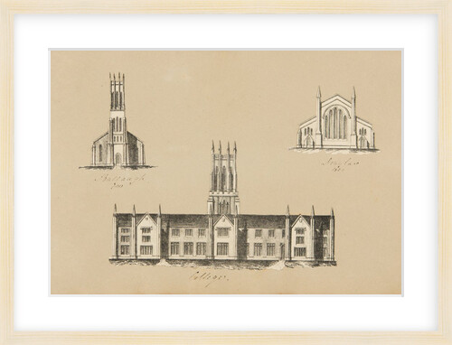 Small architectural lithographs by Unknown