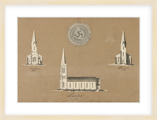 Small architectural lithographs by Unknown