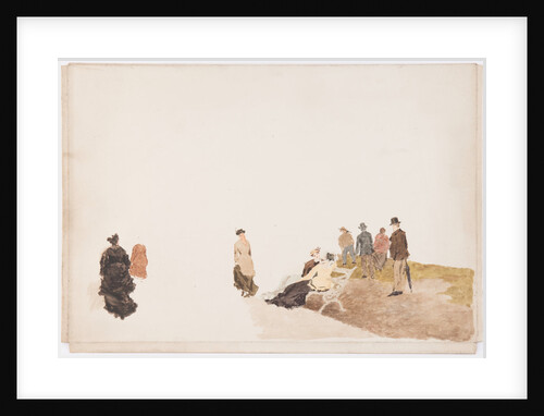 Figures on beach by John Miller Nicholson