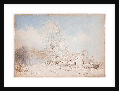 Unfinished sketch of cottage by John Miller Nicholson