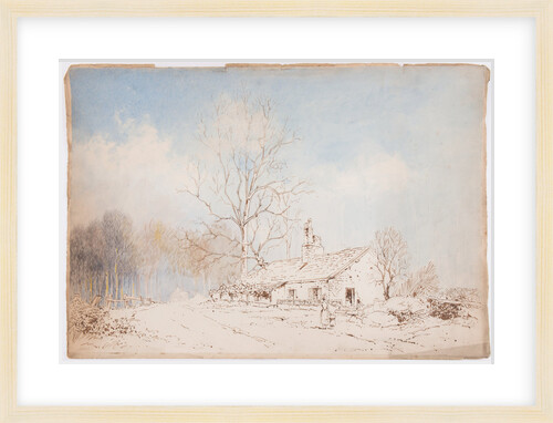 Unfinished sketch of cottage by John Miller Nicholson
