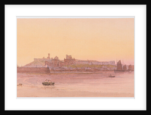 Peel Castle and beach at Sunset by John Miller Nicholson