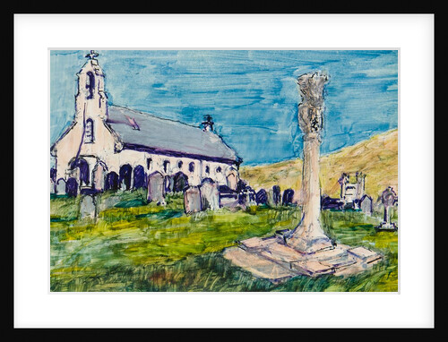 Maughold Church and Cross by Harold H. Cresswell