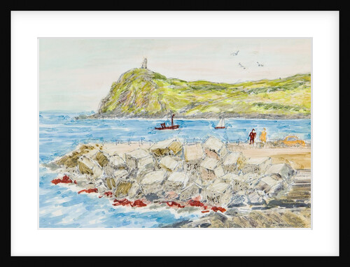 Bradda Head and ruined breakwater, Port Erin by Harold H. Cresswell
