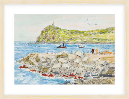 Bradda Head and ruined breakwater, Port Erin by Harold H. Cresswell