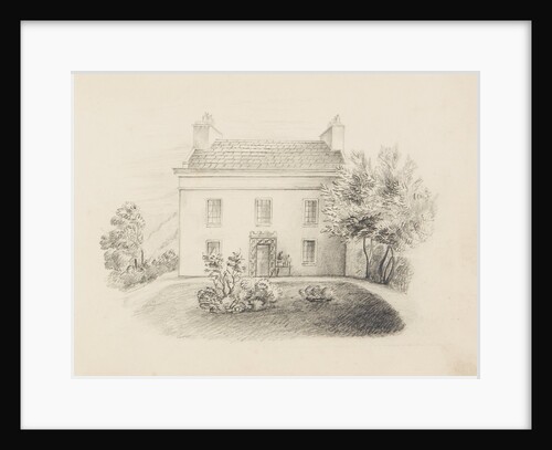 Large white-washed house with greenery and trees all around by Unknown