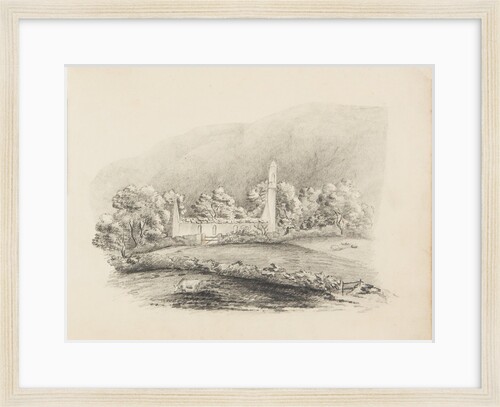 Roofless church with trees and greenery all around by Unknown