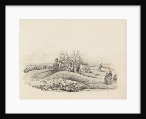 Ruined cottage with trees growing within by Unknown