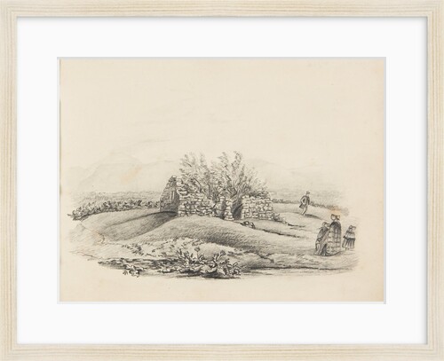 Ruined cottage with trees growing within by Unknown