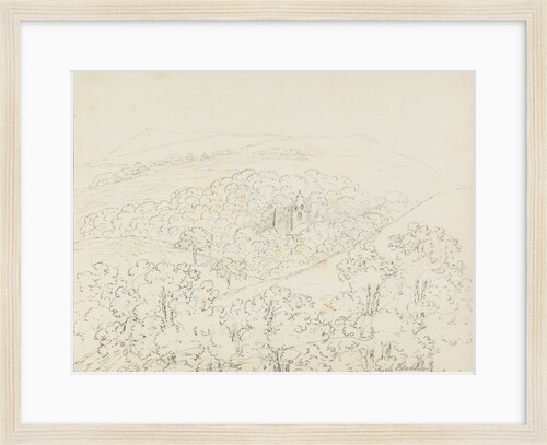 Kirk Braddan from the hill above it by Unknown