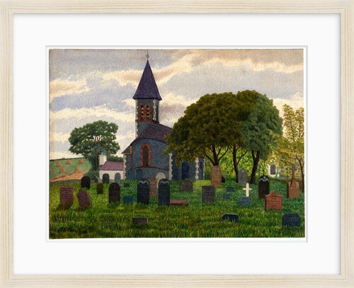 St Bridget's Church, Bride With Graveyard by Robert Evans Creer