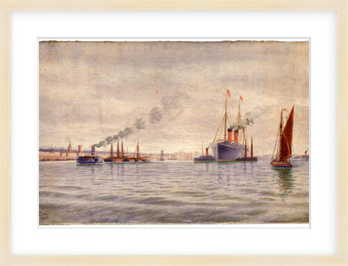 Cunard Steamer on River Mersey by Robert Evans Creer