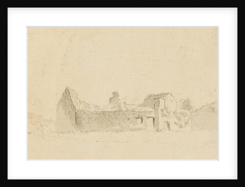 Pencil Drawing of Rushen Abbey Ruins (?) by Unknown