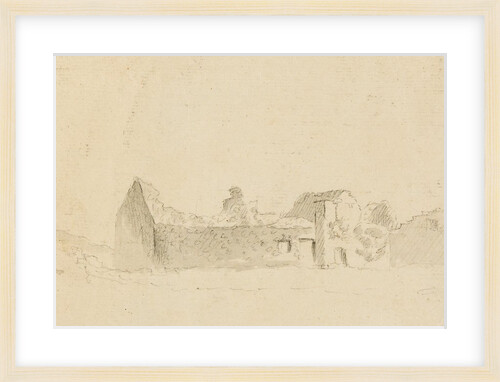 Pencil Drawing of Rushen Abbey Ruins (?) by Unknown