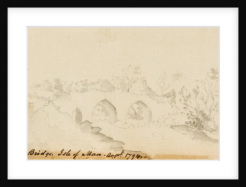 Pencil Drawing of Rushen Abbey Ruins 'Balla Salla Bridge. Isle of Man. Augt 1794' by Unknown