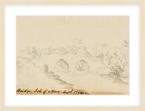 Pencil Drawing of Rushen Abbey Ruins 'Balla Salla Bridge. Isle of Man. Augt 1794' by Unknown