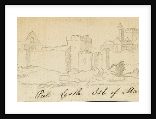 Pencil Drawing of 'Peel Castle, Isle of Man' by Unknown