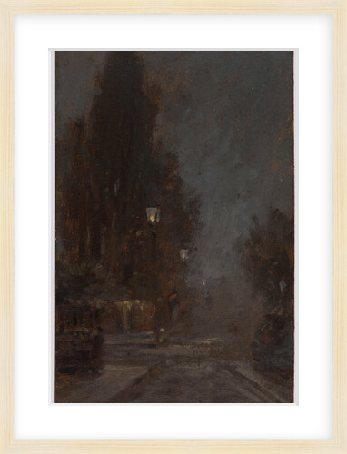 Urban street at night by John Miller Nicholson