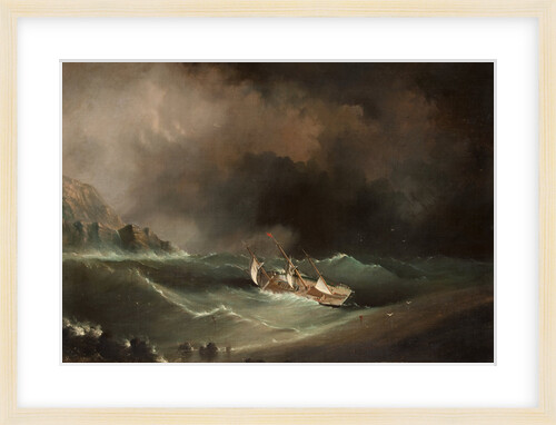 Ship caught in storm by Anonymous