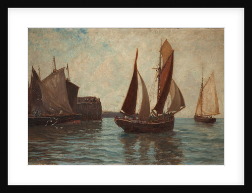 Fishing boats and harbour by Richard Wane