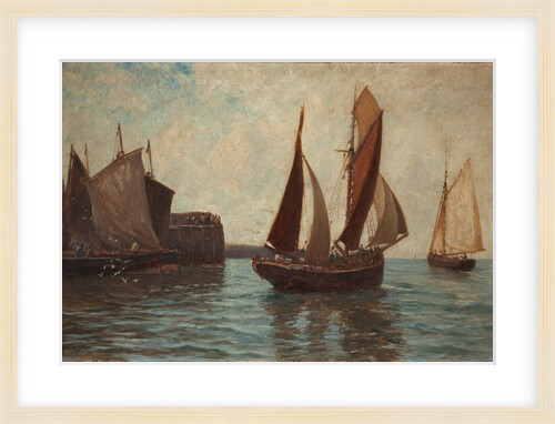 Fishing boats and harbour by Richard Wane