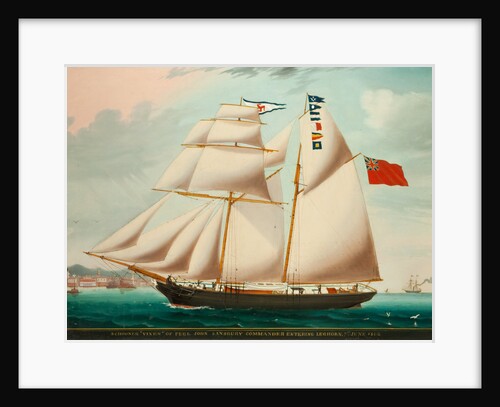 Schooner 'Vixen' entering Leghorn in 1863 under the command of John Sansbury by Anonymous