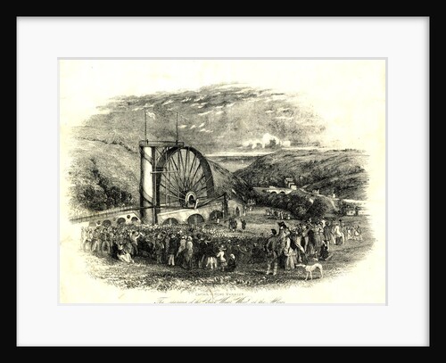 The starting of the Great Wheel at the Mines, Laxey Glen Sept 1854 by Unknown