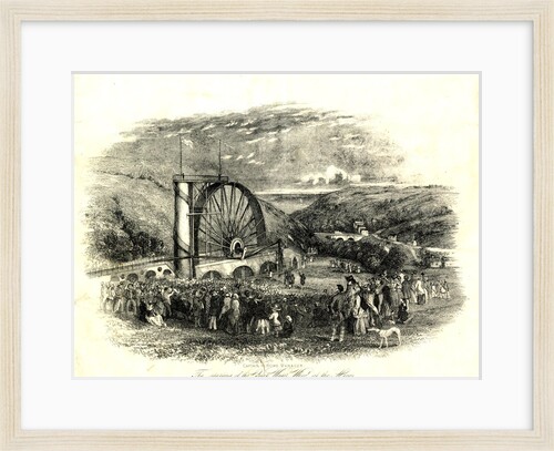 The starting of the Great Wheel at the Mines, Laxey Glen Sept 1854 by Unknown