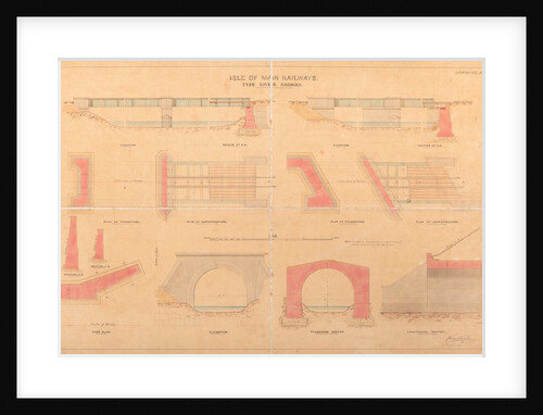 Plan of Isle of Man Railway type river bridges by Henry Vignoles