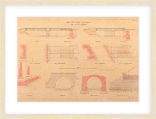 Plan of Isle of Man Railway type river bridges by Henry Vignoles