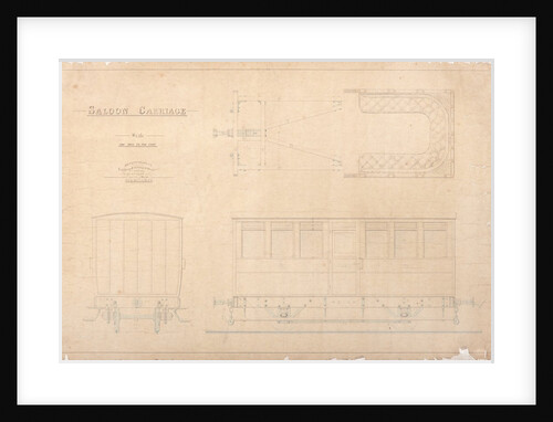 Plan of Isle of Man Railway saloon carriage by Anonymous
